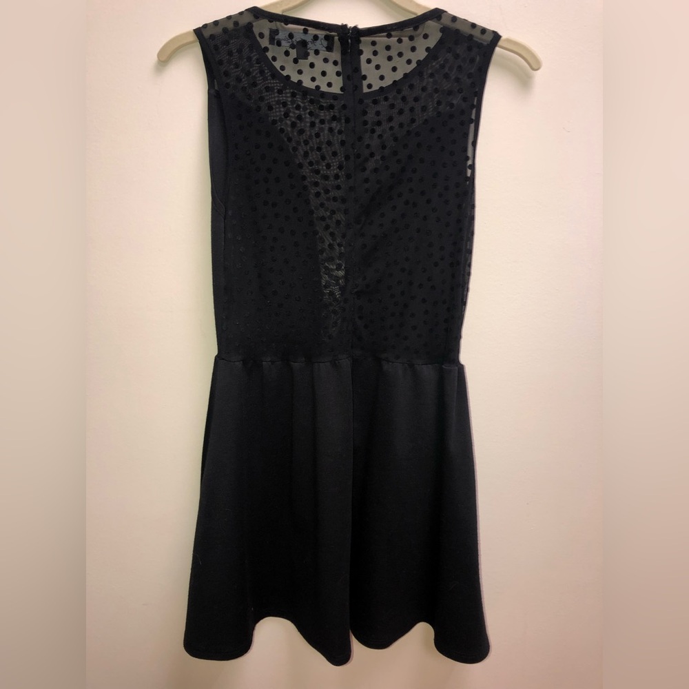 For Love And Lemons Black Polka Dot Mesh Dress